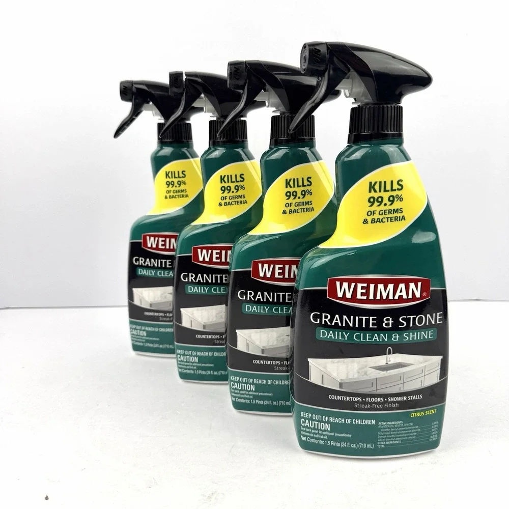 WEIMAN 109 Granite Marble Slate Cleaner and Polish, ,‎ 24 oz Bottle, 4/Carton